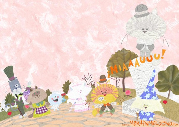 La estatua del gato enojado